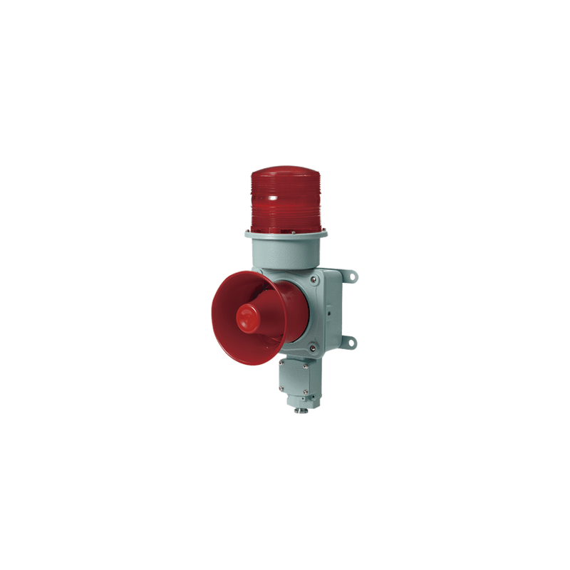 Combinación de baliza LED color roja con sirena electrónica para aplic