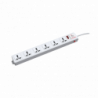 Protector de 120 Vca con 6 contactos de alimentación en color blanco