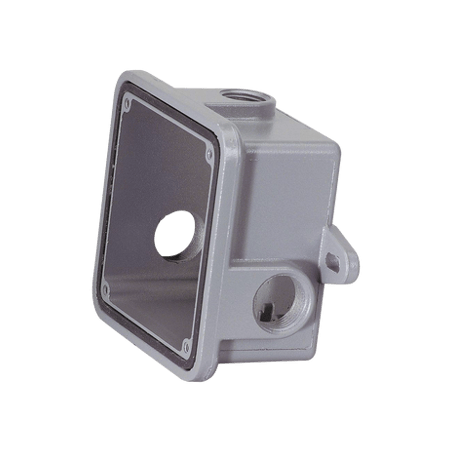Caja trasera resistente a la intemperie,  metálica, gris, accesorio fe
