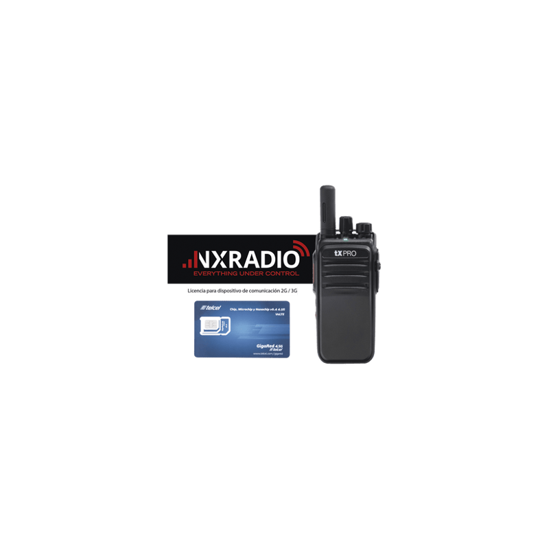 Kit de Radio TXR50A4G  Licencia Anual NXRADIOTERMINAL  SIM Telcel 1GB