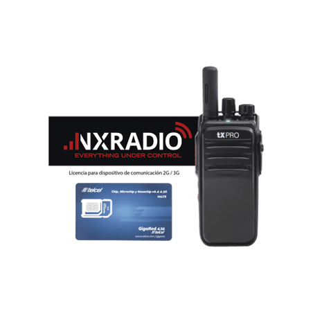 Kit de Radio TXR50A4G  Licencia Anual NXRADIOTERMINAL  SIM Telcel 1GB