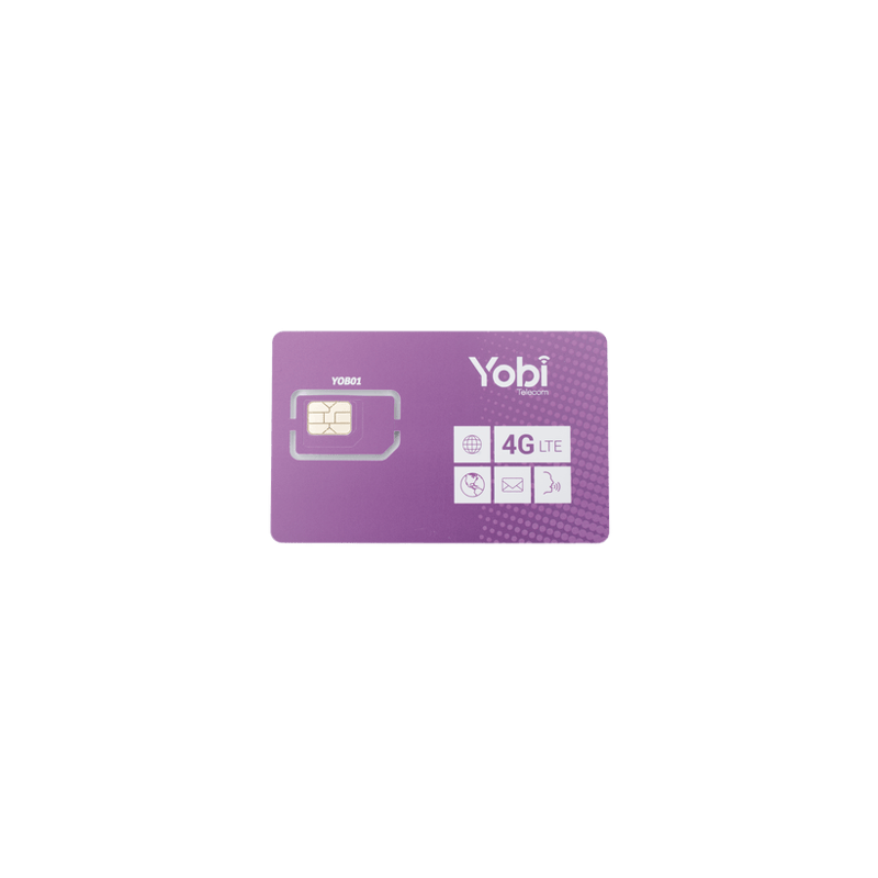 SIM Yobi para dispositivos móviles 3G/4G con recarga de 10GB cada mes