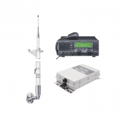 Kit de radio IC-M700pro con sintonizador de antena AT-130 y antena HF