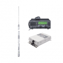 Kit de radio IC-M700pro con sintonizador de antena AT-130 y antena HF