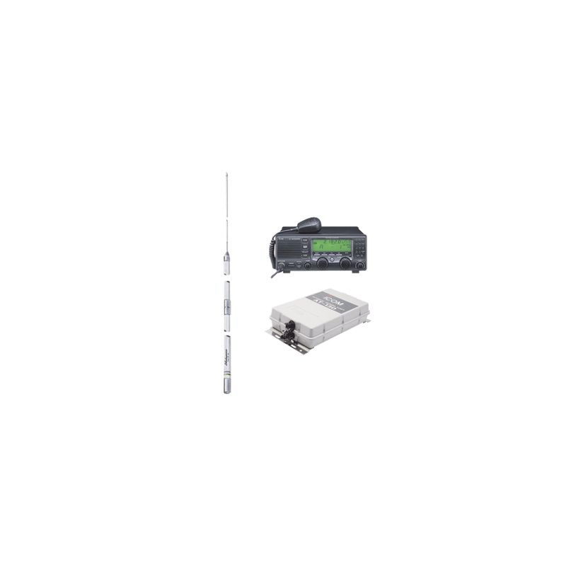 Kit de radio IC-M700pro con sintonizador de antena AT-130 y antena HF