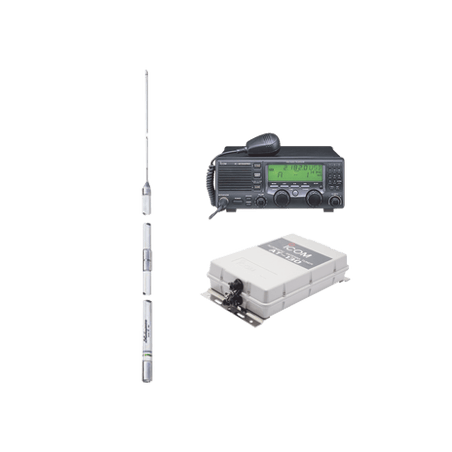 Kit de radio IC-M700pro con sintonizador de antena AT-130 y antena HF