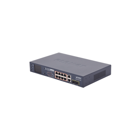 Switch PoE / distancia 250 metros / 8 puertos  2 combo TP/SFP gigabit