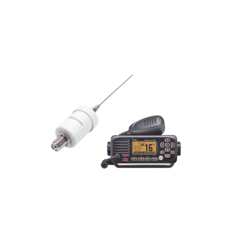 Kit de radio IC-M220  mas antena marina TX-1600-SYS fabricada en látig