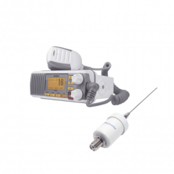 Kit de radio UM385  mas antena marina de fibra de vidrio TX-1600-SYS