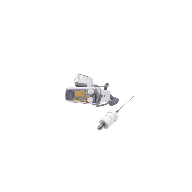 Kit de radio UM385  mas antena marina de fibra de vidrio TX-1600-SYS