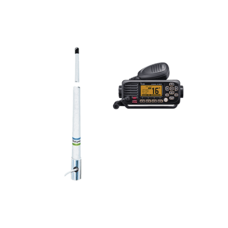 Kit de radio móvil VHF marino modelo IC-M220/13 y antena marina Shakes
