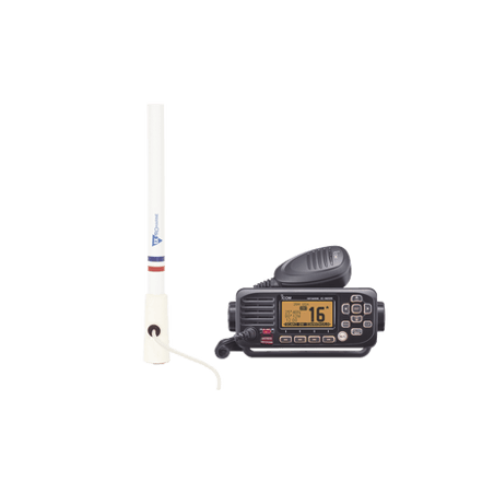 Kit de radio IC-M220  mas antena marina de fibra de vidrio TX-5206-SYS