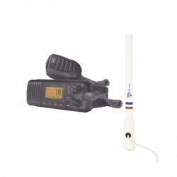 Kit de radio UM385BK  mas antena marina de fibra de vidrio TX-5206-SYS