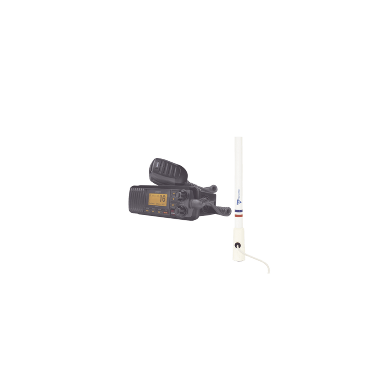 Kit de radio UM385BK  mas antena marina de fibra de vidrio TX-5206-SYS