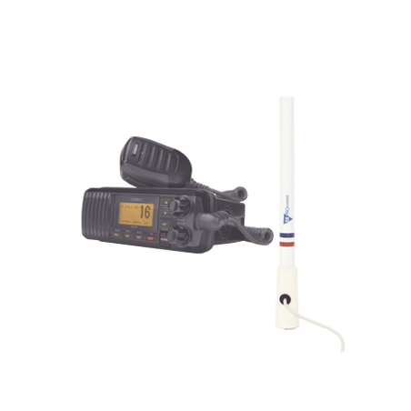 Kit de radio UM385BK  mas antena marina de fibra de vidrio TX-5206-SYS