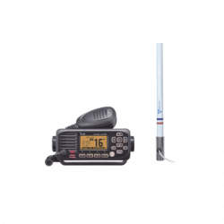 Kit de radio IC-M220  mas antena marina TX-5101-SYS fabricada en fibra