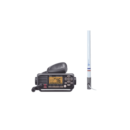 Kit de radio IC-M220  mas antena marina TX-5101-SYS fabricada en fibra