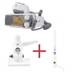 Kit de radio UM385  mas antena marina de fibra de vidrio TX-5206-SYS y