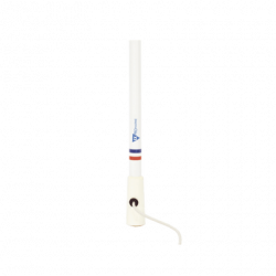 Antena marina VHF en fibra de vidrio en rango de 156 a 163 MHz, Incluy