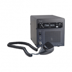 Radio móvil aéreo base IC-A220 con fuente de poder PS-80 incluida.