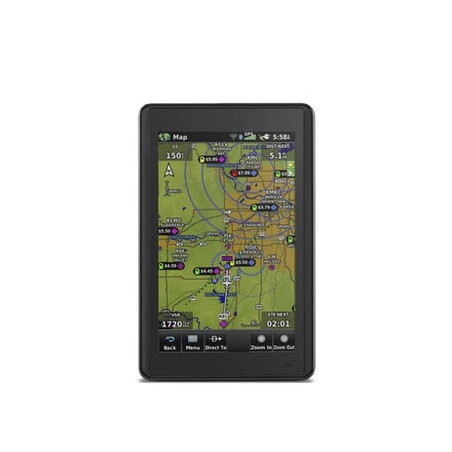 Navegador portátil aera 660, muestra información de trafico aéreo y un