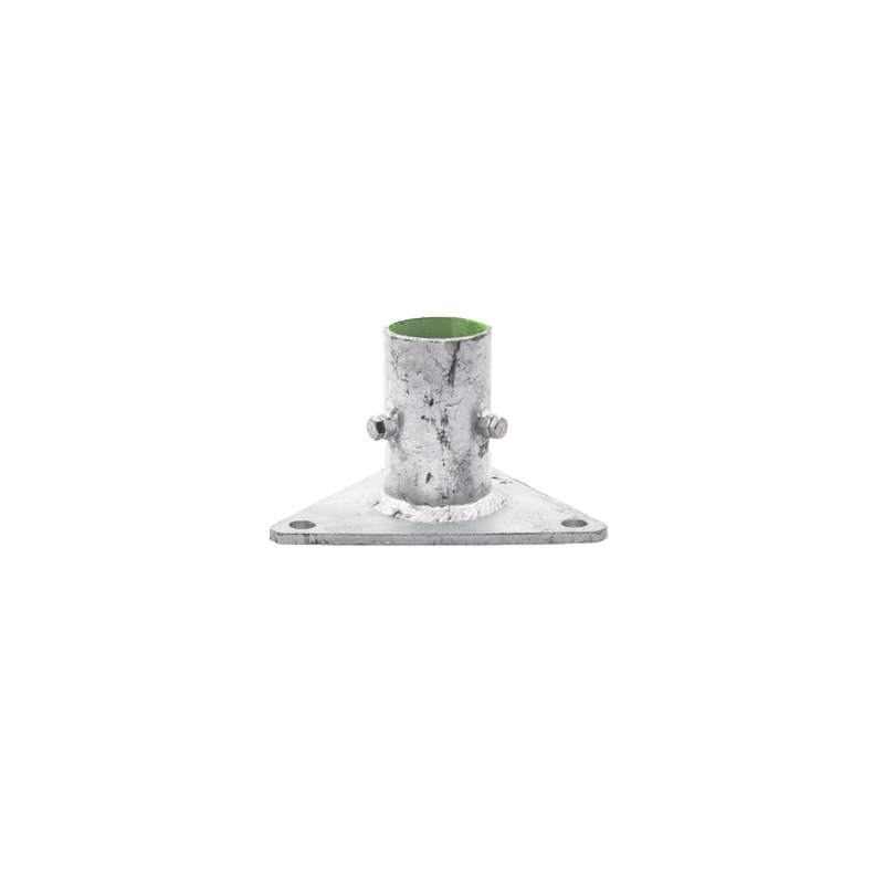 Base Triangular para Mástil de 1 a 2 con Opresores. Galvanizado por In