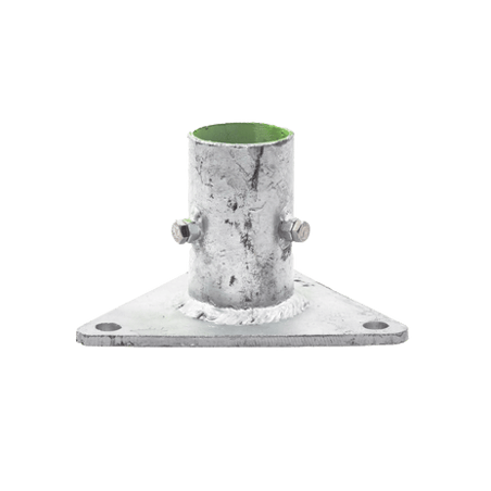 Base Triangular para Mástil de 1 a 2 con Opresores. Galvanizado por In