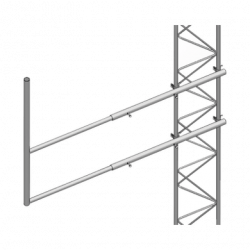 Brazo tipo F para tramos STZ-45G, galvanizado por inmersión caliente.