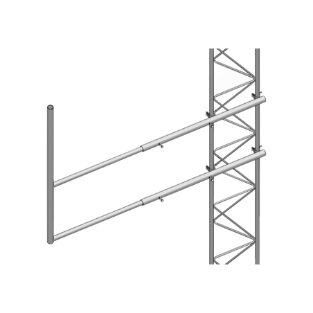 Brazo tipo F para tramos STZ-45G, galvanizado por inmersión caliente.