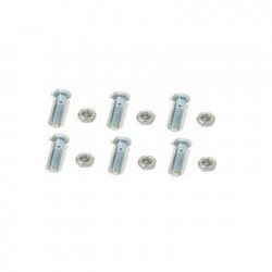 Paquete de 6 tornillos con tuercas de acero inoxidable 1/4 x 1 1/4.