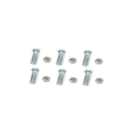 Paquete de 6 tornillos con tuercas de acero inoxidable 1/4 x 1 1/4.