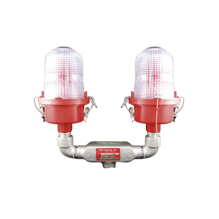 Lámpara de Obstrucción Roja Certificada/ Luz Fija Tipo L-810 Doble LED
