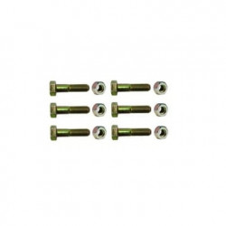 Paquete de 6 tornillos grado 5 y tuercas tropicalizadas 1/4 x 1-1/4. P