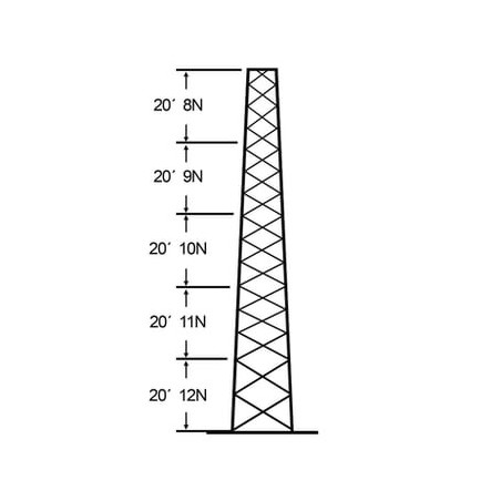 Torre especial Autosoportada Robusta de 30 m. Con 5 m de Ancho en Cara