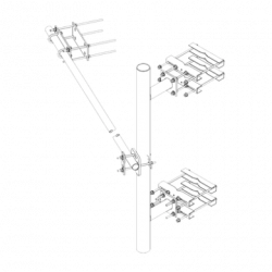 Montaje Lateral Reforzado con 30 cm de Separación . Mástil de 4-1/2 x