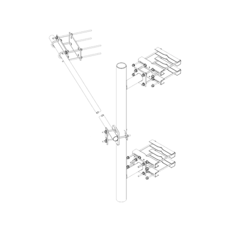 Montaje Lateral Reforzado con 30 cm de Separación . Mástil de 4-1/2 x