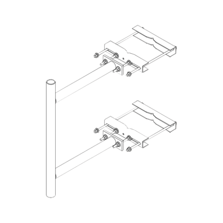 Montaje Lateral con 60 cm de Separación con Ángulo Ajustable. Mástil d