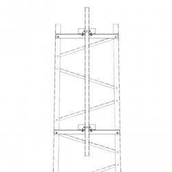 Brazo para Sección #12 Torre Titan con Herrajes y Mástil de 6 (1.8m).