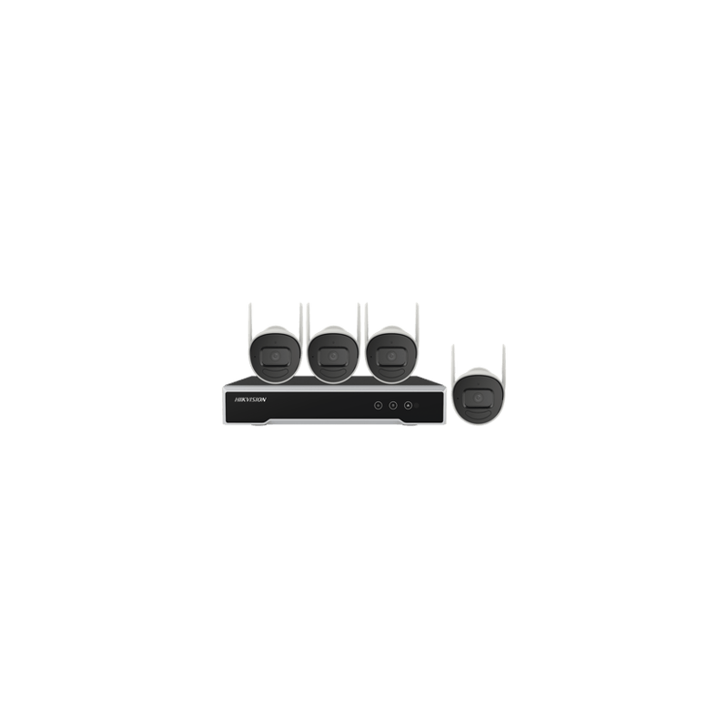 Kit IP Inalámbrico 1080p / NVR 4 Canales / 4 Cámaras Bala para Exterio