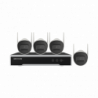 Kit IP Inalámbrico 1080p / NVR 4 Canales / 4 Cámaras Bala para Exterio