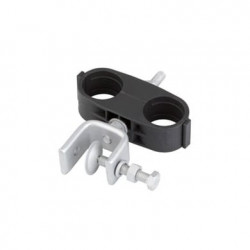 Sujetador de plástico con soporte de acero inoxidable para 2 cables de