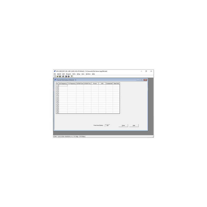 Software de programación para radios PKT-300