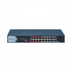 Switch PoE / No Administrable / 16 Puertos 10/100 Mbps PoE / 2 Puertos