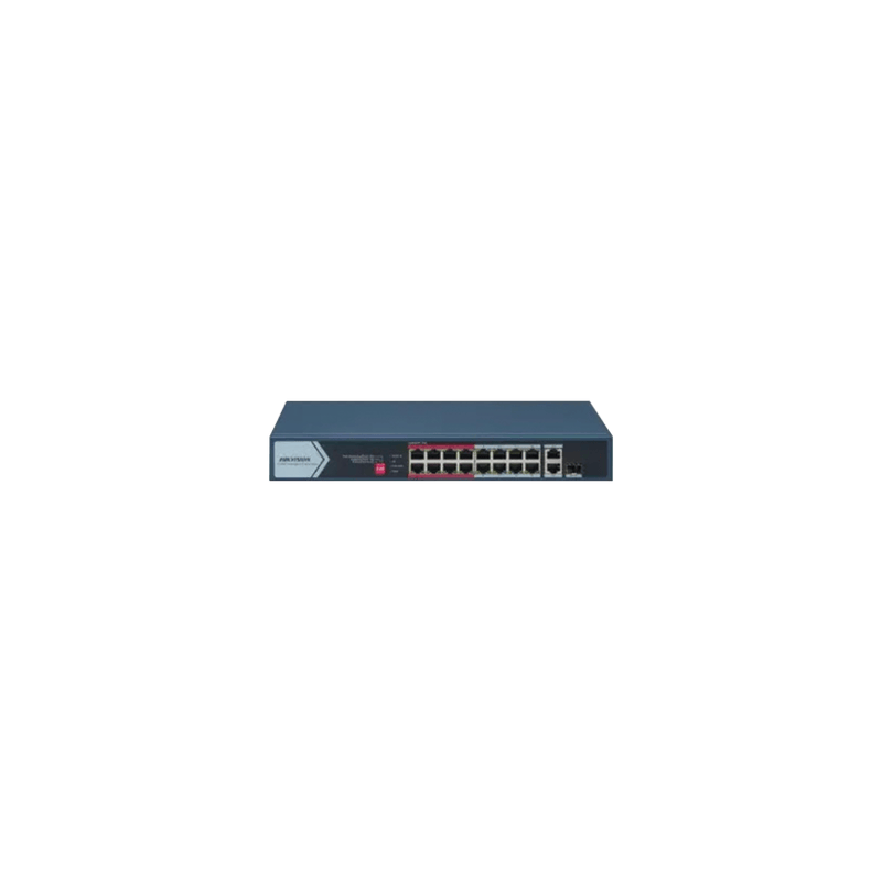 Switch PoE / No Administrable / 16 Puertos 10/100 Mbps PoE / 2 Puertos