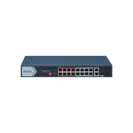 Switch PoE / No Administrable / 16 Puertos 10/100 Mbps PoE / 2 Puertos