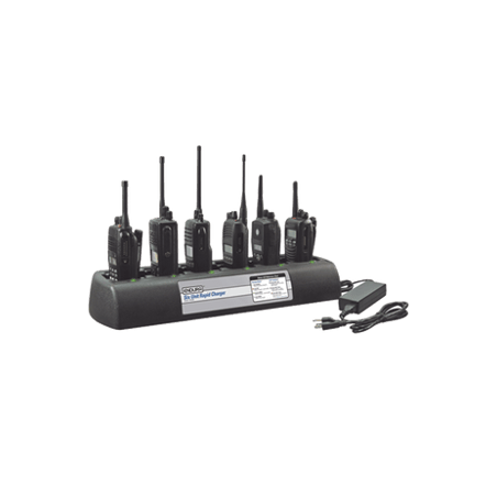 Multicargador de 6 cavidades para radios Kenwood TK3230, Pro Talk XLS.