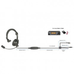 Diadema  ligera de 1 auricular acolchonado para radios móviles Kenwood