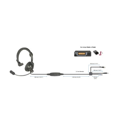 Diadema  ligera de 1 auricular acolchonado para radios móviles Kenwood