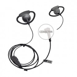 Micrófono de solapa con gancho auricular ajustable en forma de D para