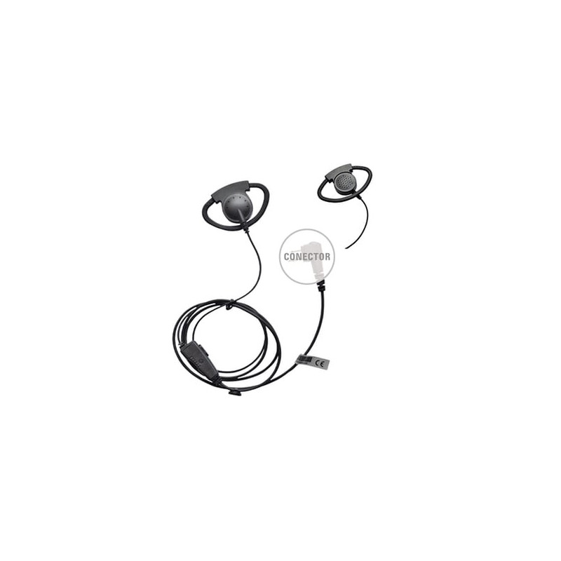 Micrófono de solapa con gancho auricular ajustable en forma de D para